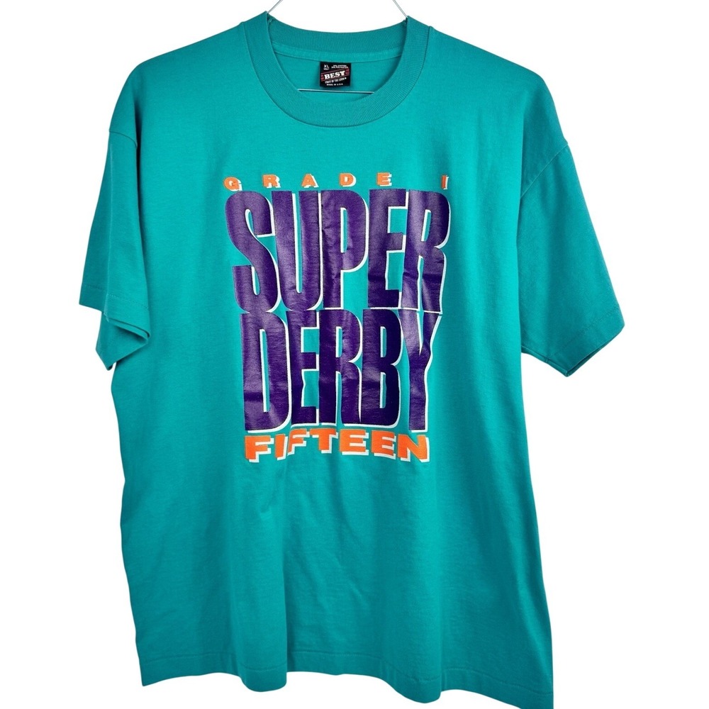 Vintage 90's Super Derby Horse Race Louisiana Single Stitch T Shirt 1994‎ USA